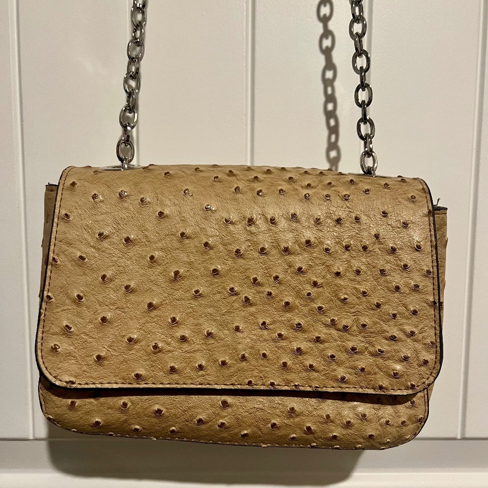 Ostrich Print Crossbody Bag